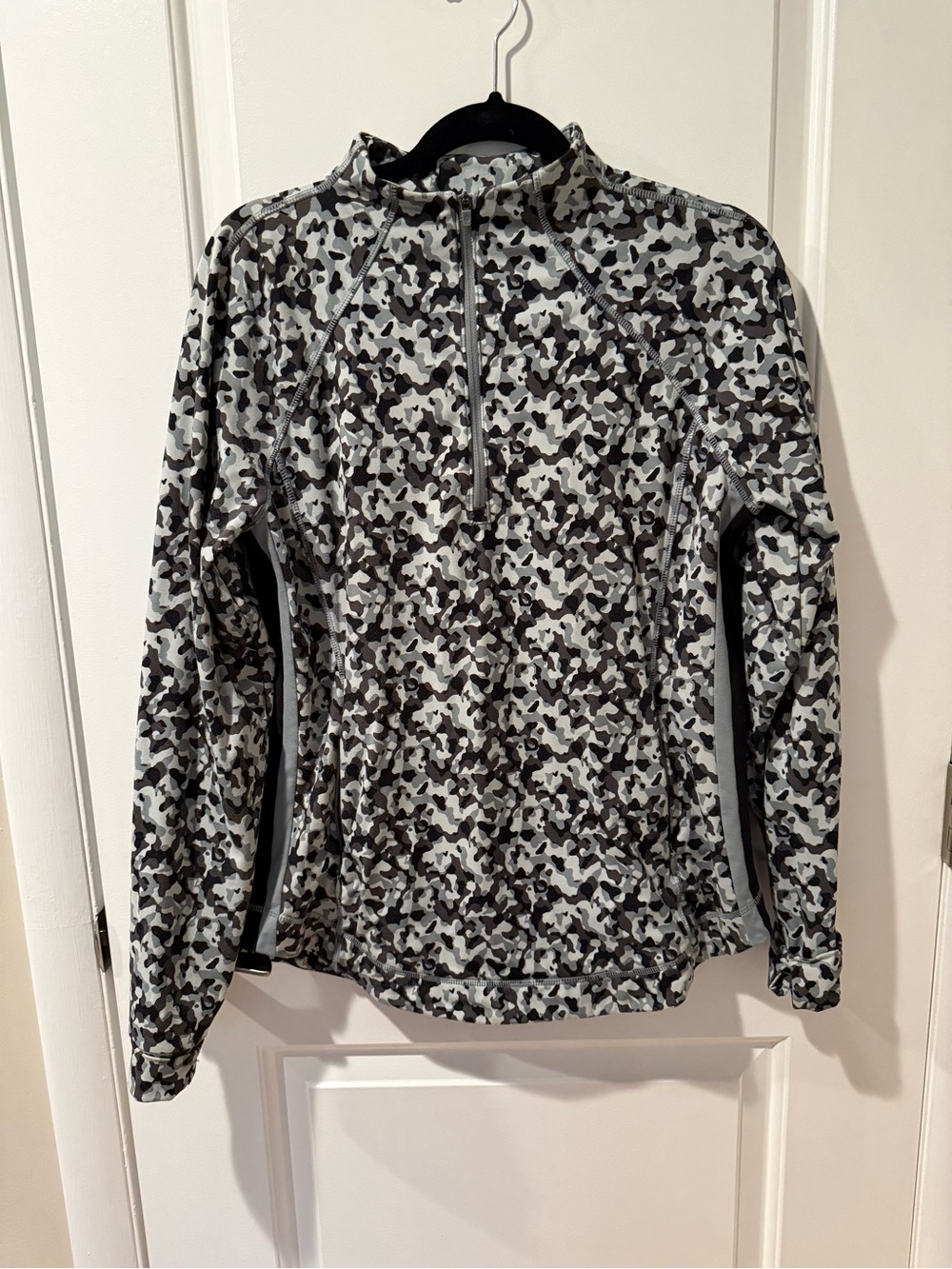 Talbots Gray & Black Camo Half-Zip Ski Jacket